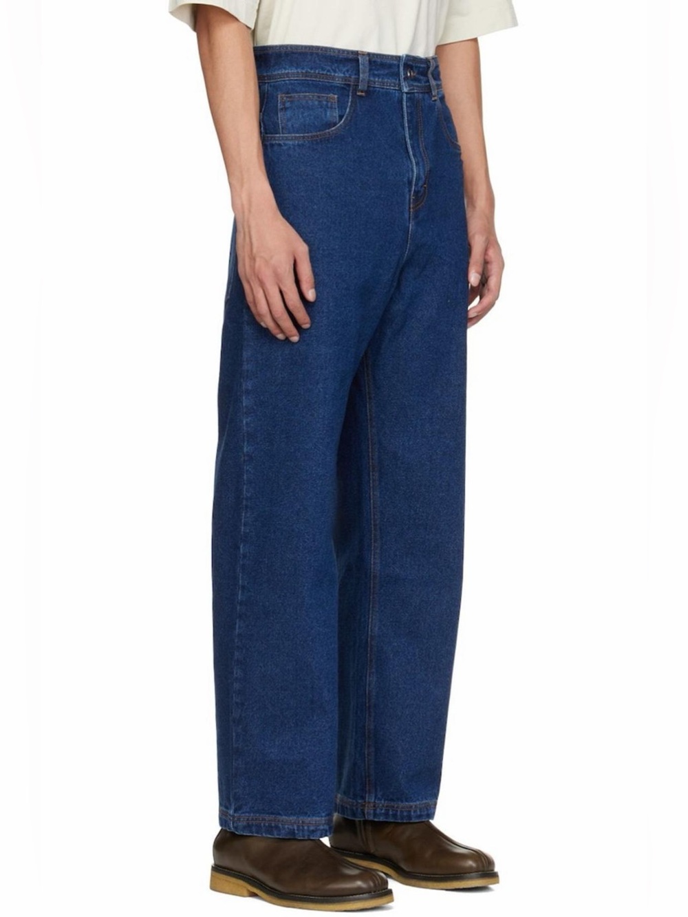 Men's Straight Jeans in Mid-Dark Blue